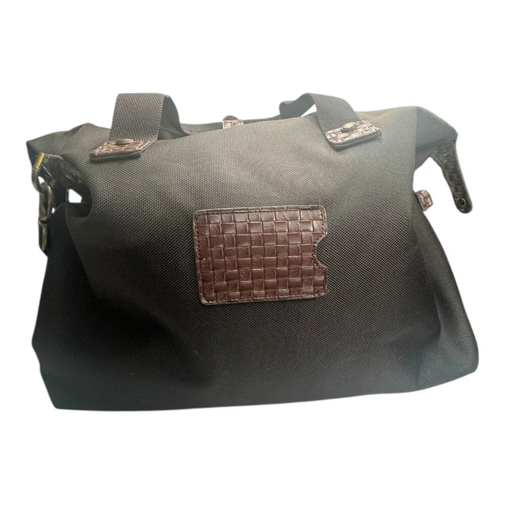 Tommy Bahama Carry-On/Beach Canvas Brown Duffle Tote Bag Leather Bag Paradise